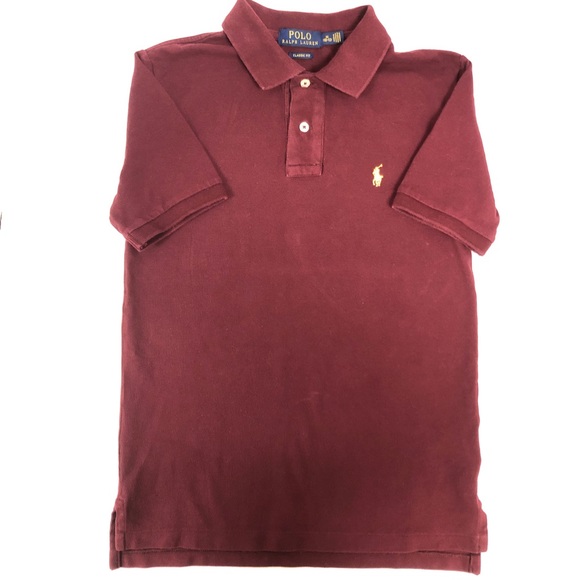 Polo Ralph Lauren Boy Classic Fit Mesh Short Sleeve Burgundy Polo sz M 10-12 - Picture 3 of 10